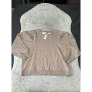 New Loft Womens Crewneck Sweater‎ Size XXL Beige NWT Pullover